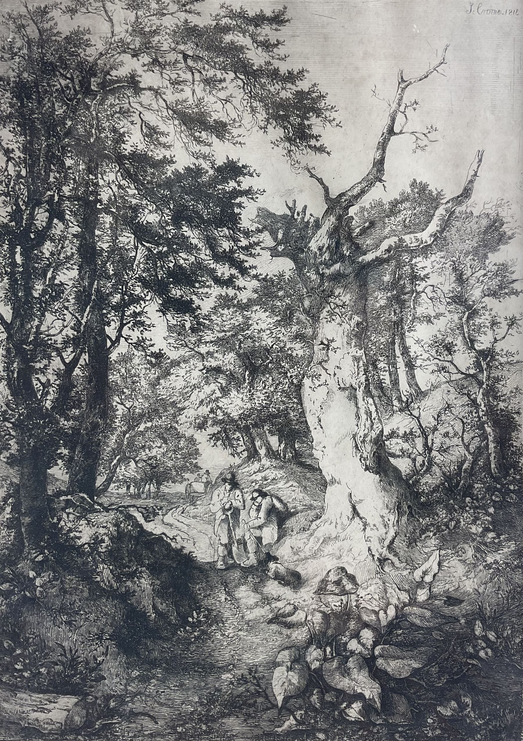 John Crome (British 1768-1821): Resting in the Woods, etching signed and dated in the plate, 37cm x 26.5cm 