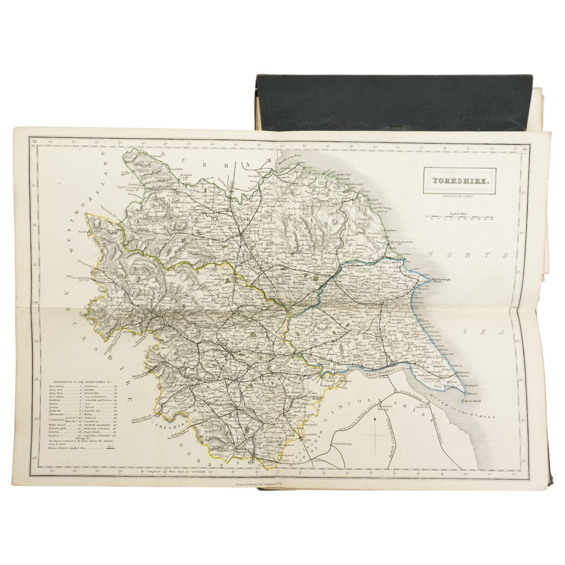 Sidney Hall's Travelling Atlas with all the Railroad with folding maps and advertisements and  Dower's Short Atlas of Modern Geography, rebound