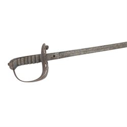 Victorian Rifle Regiment officer's sword,  1827 pattern, with 78cm steel blade, wirebound fishskin grip, overall L92cm