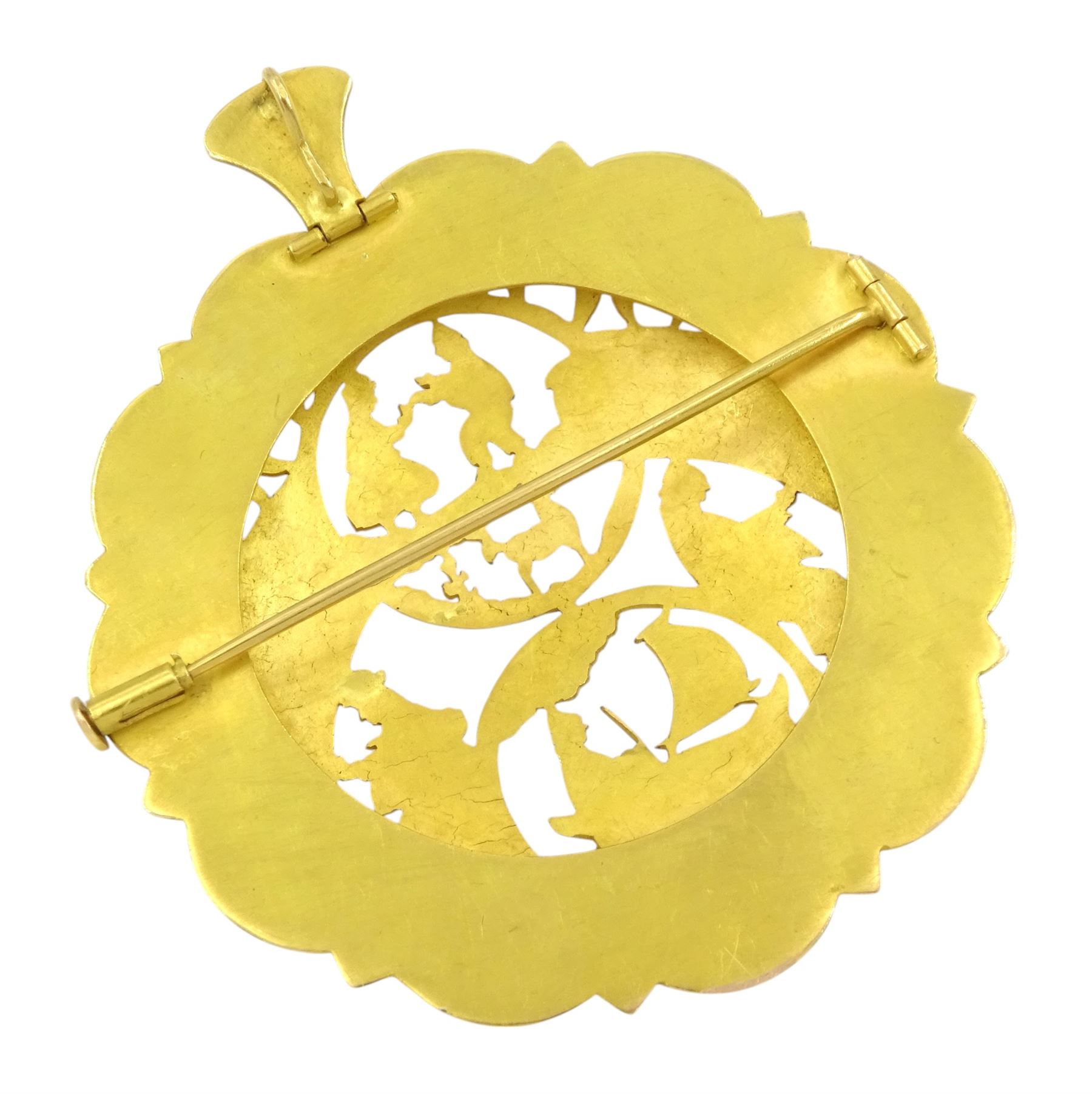 20ct gold Asian gold pendant / brooch