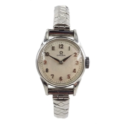  Ladies Omega stainless steel wristwatch 1960 on Excalibur  expanding bracelet, movement no 17808177 ref 2510 39  
