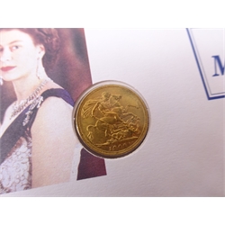  Queen Victoria 1900 gold full sovereign in 'The Monarchs of the 20th Century Gold Sovereign Cover'  