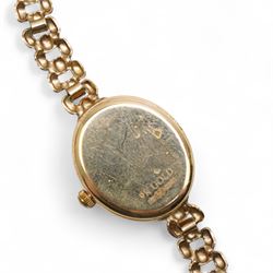 Rotary ladies 9ct gold quartz wristwatch, on integral 9ct gold bracelet, hallmarked
