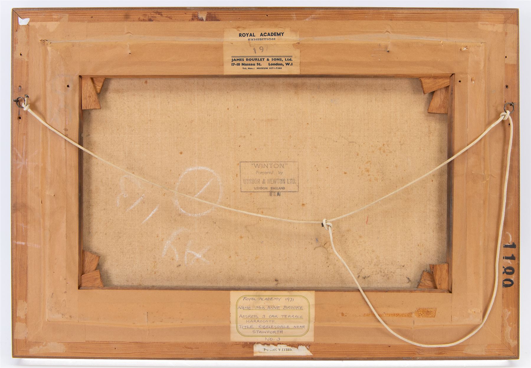 Anne Isabella Brooke (Yorkshire 1916-2002): 'Ribblesdale near Stainforth', oil on canvas signed, titled on label verso 35cm x 55cm
Provenance: exh. Royal Academy 1971 no.894, label verso; purchased by the vendor's parents directly from the artist in the 1970s.