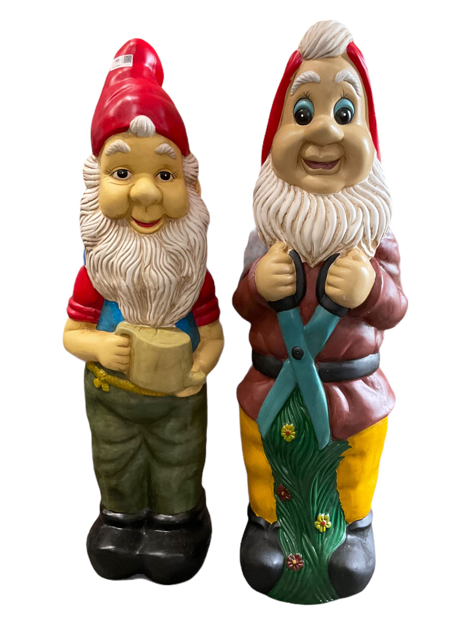 Two Linfoot garden gnomes, height approximately 90cm - THIS LOT IS TO BE COLLECTED BY APPOINTMENT FROM DUGGLEBY STORAGE, GREAT HILL, EASTFIELD, SCARBOROUGH, YO11 3TX