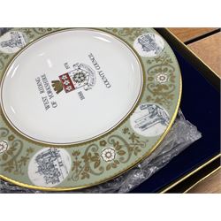 The Daily Express Coronation Souvenir picture book 1937, together with boxed Spode Selby Abbey plate and boxed Wedgwood West Riding of Yorkshire County Council plate 