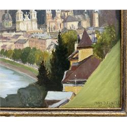 Mary Dawson Elwell (British 1874-1952): 'Salzburg Castle', oil on panel signed and dated 1929, original title label with artist's address verso 25cm x 35cm
Provenance: East Yorkshire dec'd estate; with Dee Atkinson & Harrison, Driffield, 3rd July 2009 Lot 466