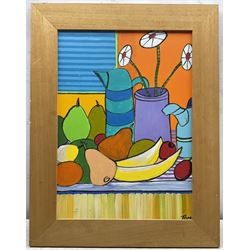 Tom Rayner (Scarborough 1948-2023): 'Fruit Salad', acrylic on canvas signed, titled on label verso 54cm x 39cm