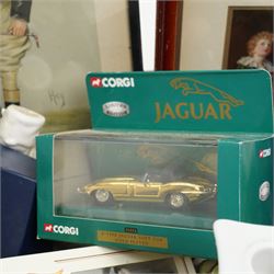 Franklin Mint Romeo and Juliet candlesticks, together with a collection of glass, model cars, bisque figures etc