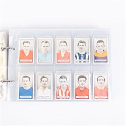 Collection of Edwardian and later Football related trading and cigarette cards, including forty-nine of fifty 1906 Ogden's Football Club Colours, 1922 PALS Footall series, ninety of one hundred 1925 Gallaher Famous Footballers, complete set of forty-four 1926 Ogden's Captains of Association Football Clubs and Colours, complete set of fifty 1927 Players Football Caricatures by MAC,  complete set of fifty 1927 Players Football Caricatures by RIP,  complete set of fifty 1930 Players Association Cup Winners, complete set of 50 1933 Ogdens AFC Nicknames etc, housed in brown cigarette card album