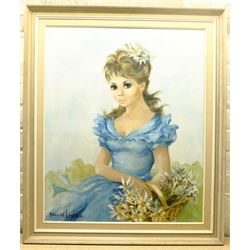 Audrey Dallas-Simpson (American 1925-1984): 'Valerie', oil on canvas signed 75cm x 62cm