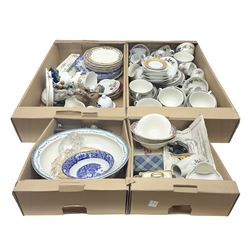 Collection of Royal Doulton Burgundy tea wares, together with Aynsley trinket dish and vase, Royal Worcester trinket dishes and other collectables, in four boxes 