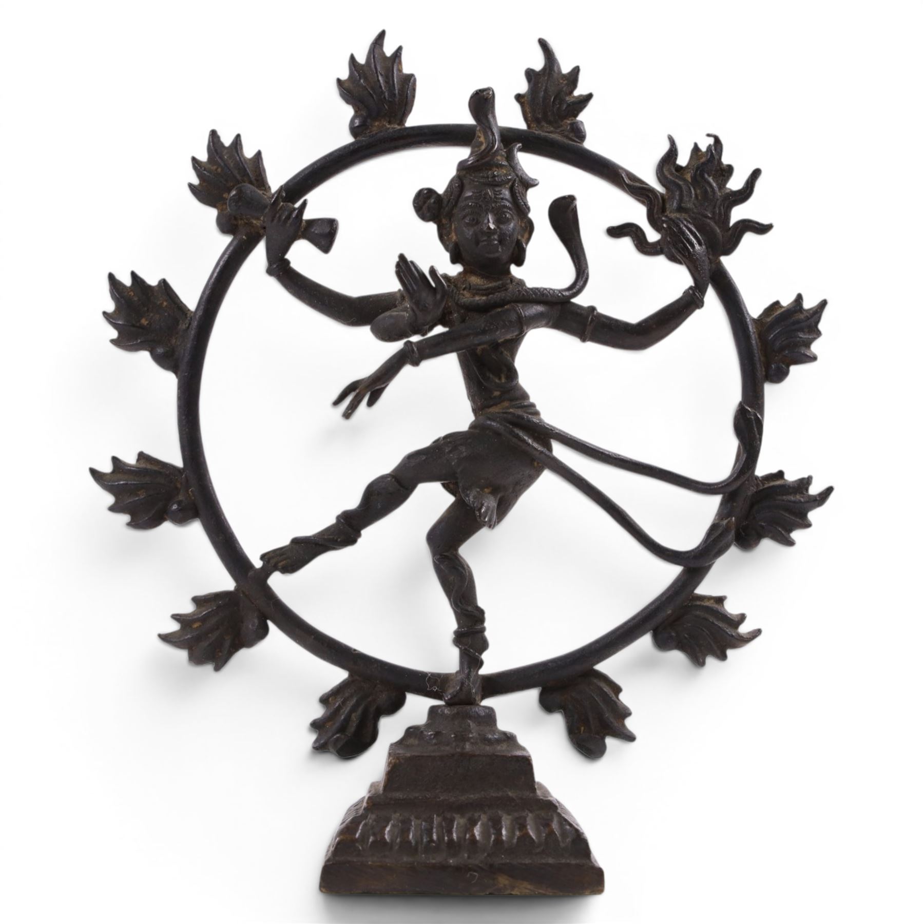20th century Indian dancing Shiva bronze temple figure, together with Chinese export sparrow beaker jug, ginger jar etc  