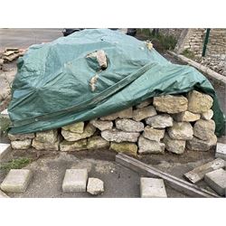 Quantity of large walling stone - under green cover - THIS LOT IS TO BE VIEWED AND COLLECTED BY APPOINTMENT FROM THE CAYLEY ARMS, HIGH STREET, BROMPTON-BY-SAWDON, YO13 9DA