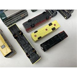 Thirty-one modern die-cast models of buses, coaches and trams by Corgi, EFE, Solido etc; predominantly unboxed but one in box