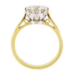 18ct gold single stone round brilliant cut diamond ring, Birmingham 1994, diamond approx 1.90 carat