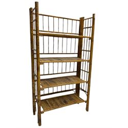 Four tier folding bamboo shelf 