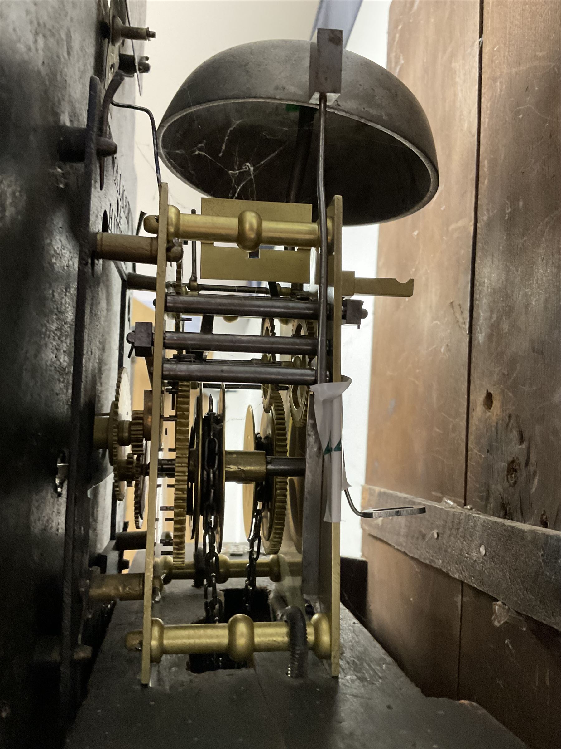 Dixon of Hexham 19th century oak and mahogany 30-hour longcase