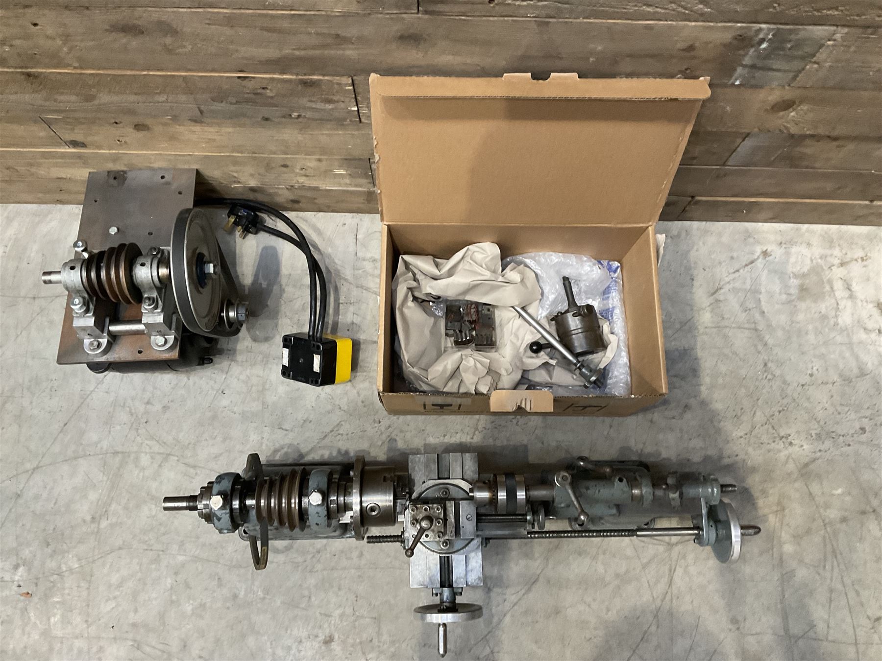 WM precision lathe with Thompson Houston electric motor together with Alfred Herbert die head and bits