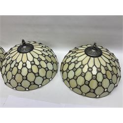 Set of four Tiffany style ceiling light shades, D34cm