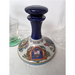 Wade Pussers rum ship decanter, together with another ship decanter etc 