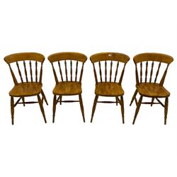 Set of four Farmhouse spindle back chairs