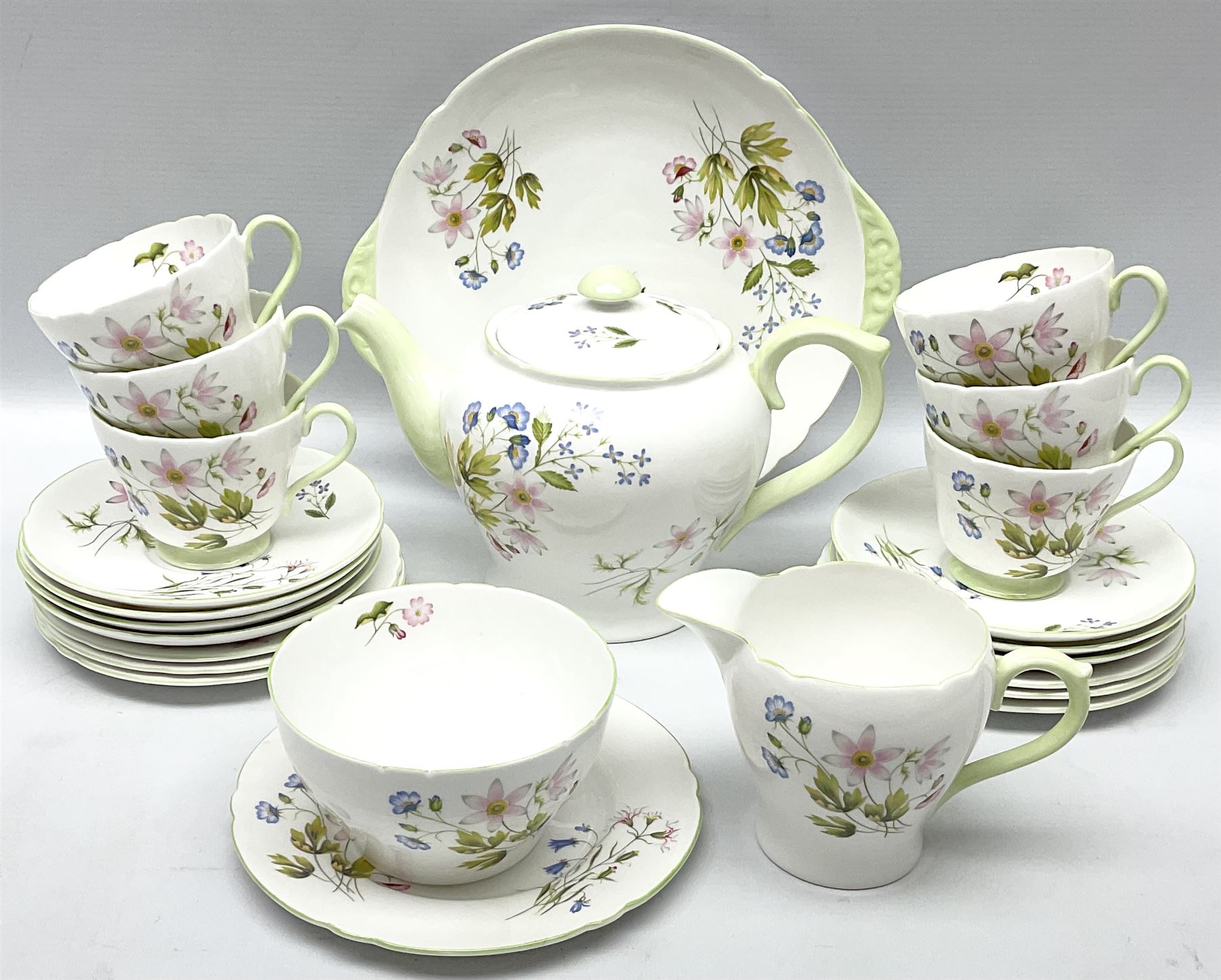 Shelley 'Wild Anemone' twenty-four piece tea service for six plus
