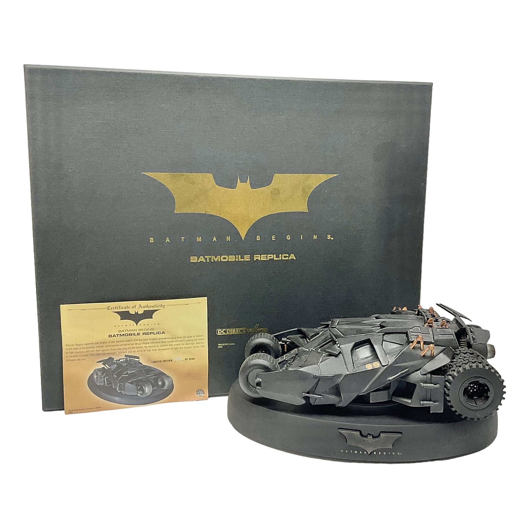 DC Direct Gallery ‘Batman Begins’ Batmobile Replica no. 1906/2600, with original box and certificate of authenticity 