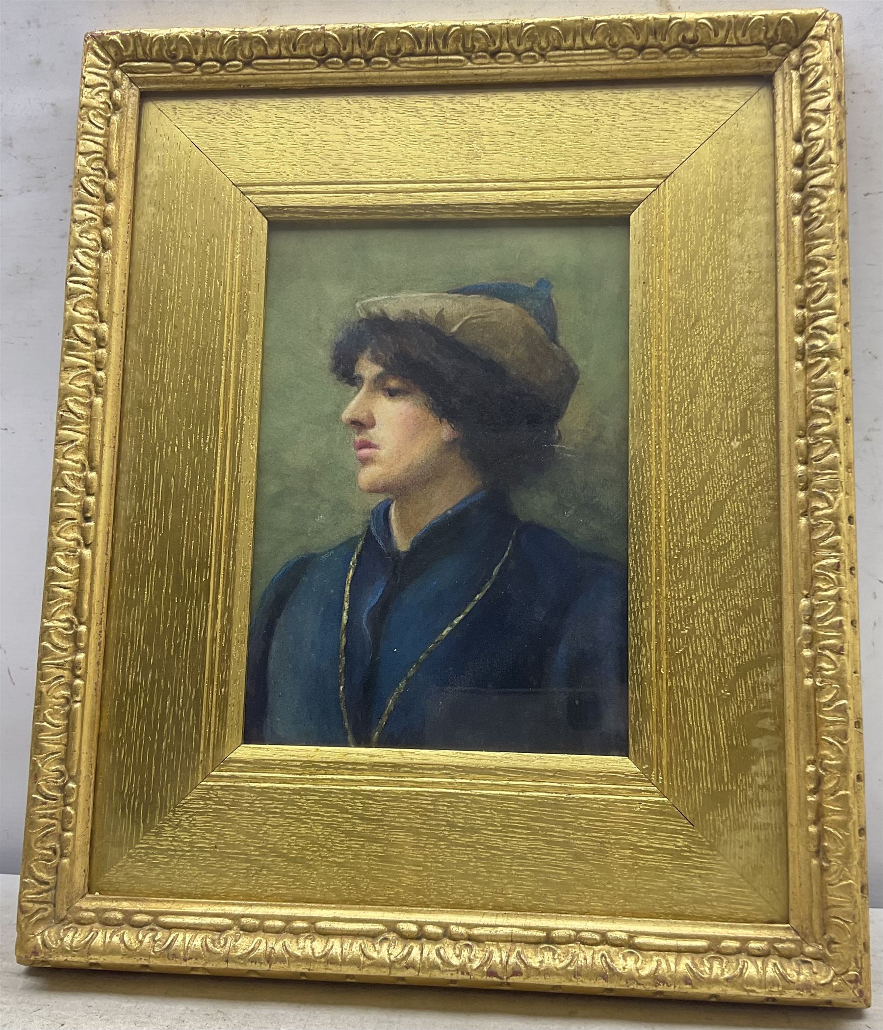 Attrib. Glyn Warren Philpot RA (British 1884-1937): Portrait of a Young Gentleman, watercolour unsigned, attributed verso 26.5cm x 18.5cm 
Provenance: with The Campden Gallery, Kensington, label verso