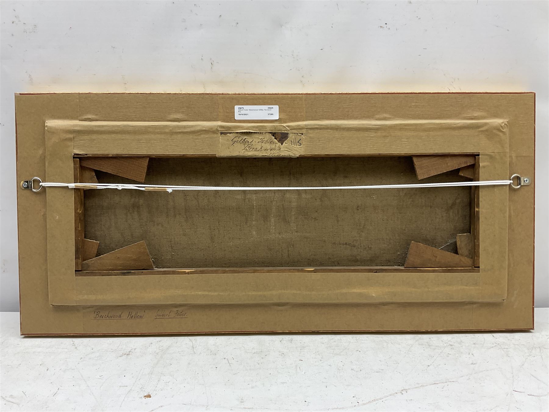 William Gilbert Foster (Staithes Group 1855-1906): Fisherman's Cottage overlooking the Green Runswick Bay, oil on canvas signed, inscribed verso 21cm x 55cm
Provenance: private Yorkshire collection purchased Phillips Leeds 'Yorkshire' sale 2nd Nov. 1994, Lot 218