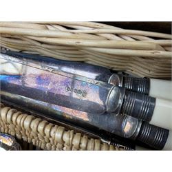 20th century Joseph Elliot & Sons cased canteen of cutlery together with other cutlery to include silver-plate examples