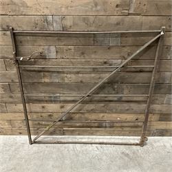 Large wrought metal country driveway or field gate (W324cm, H125cm)and a similar pedestrian gate (W110cm, H108cm)