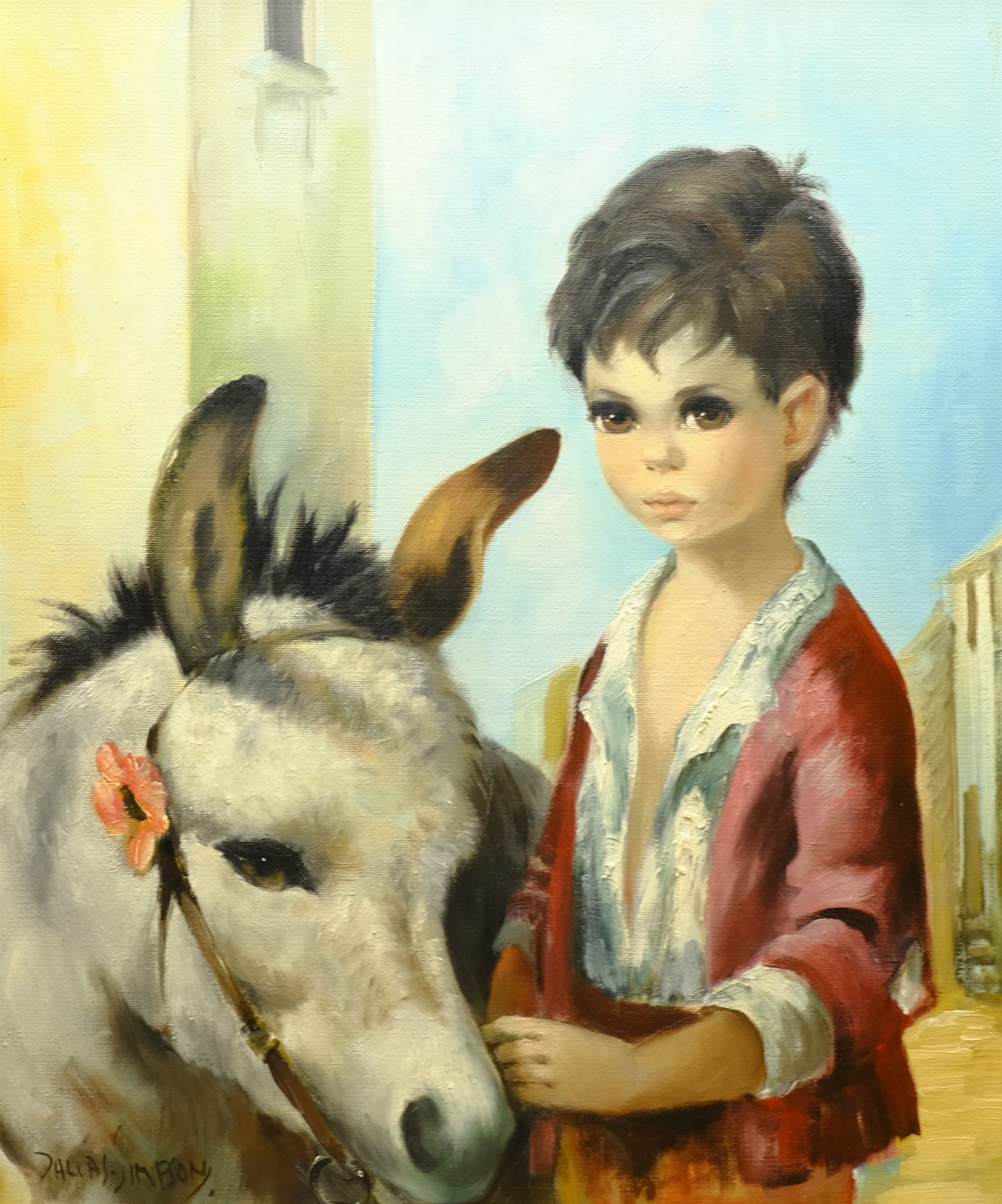 Audrey Dallas-Simpson (American 1925-1984): 'Pietro and Violet', oil on canvas signed 59cm x 49cm