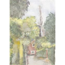 Andrew Warnes (East Riding 20th Century): 'Skidby Windmill' 'Burton Agnes Church' 'River Derwent' and another, set of four watercolours signed, mostly titled verso max 35cm x 25cm (4)