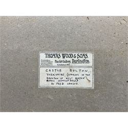 Frederick (Fred) Lawson (British 1888-1968): 'Castle Bolton - Looking in the direction of West Burton across Wensleydale', watercolour signed, titled on label verso 28cm x 37cm 