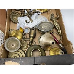 Large quantity of light fitting spare parts and accessories, in two boxes 
