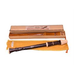 Two recorders, comprising boxed Adler example and an Aulos example