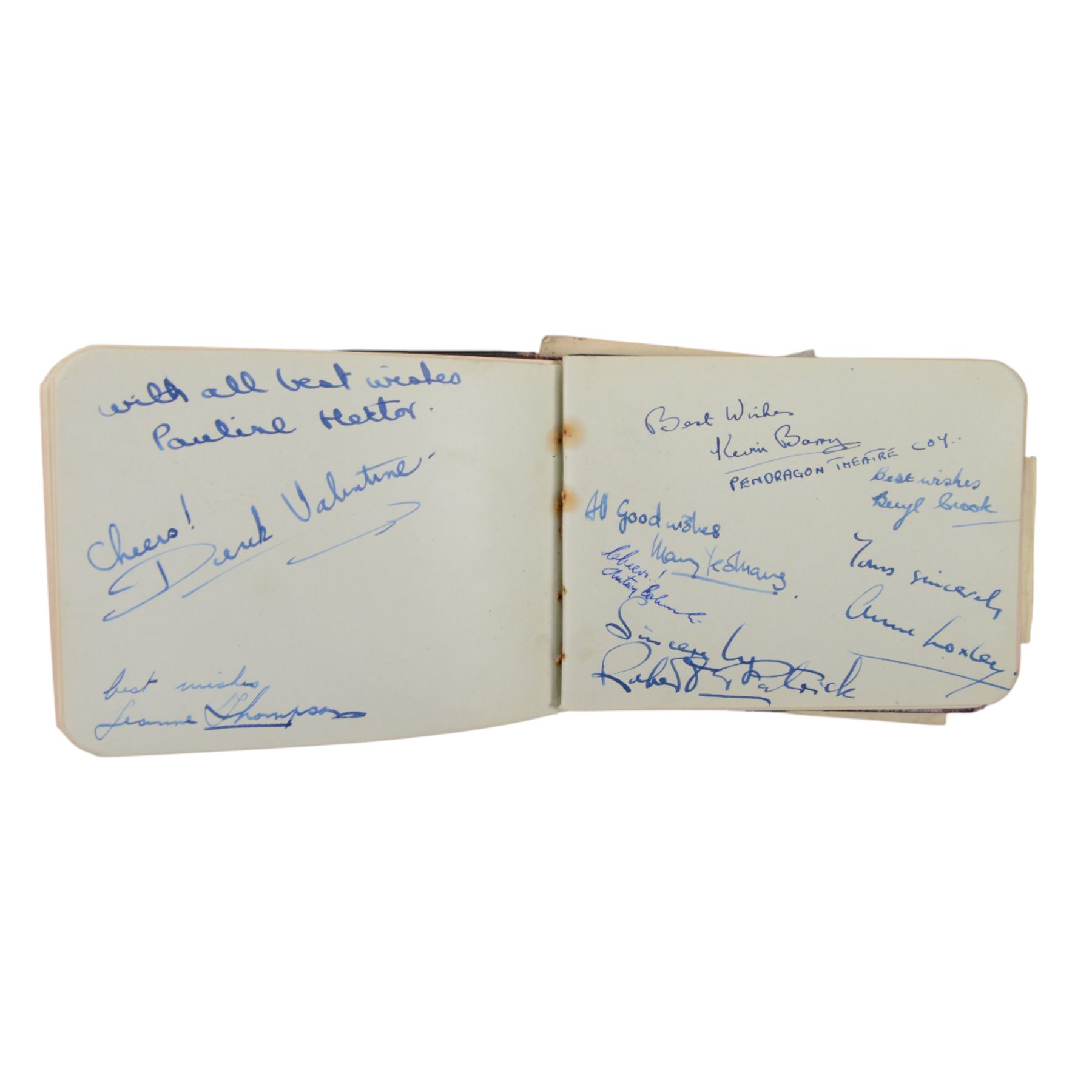 1940s/1950s autograph and sentiment book, with various signatures, including spurious signature for former Prime Minister Anthony Eden, together with a facsimile printed letter dated November 30 1950, 'Thank you so much for your good wishes on my birthday' the paper embossed with House of Commons logo and with printed Winston Churchill signature