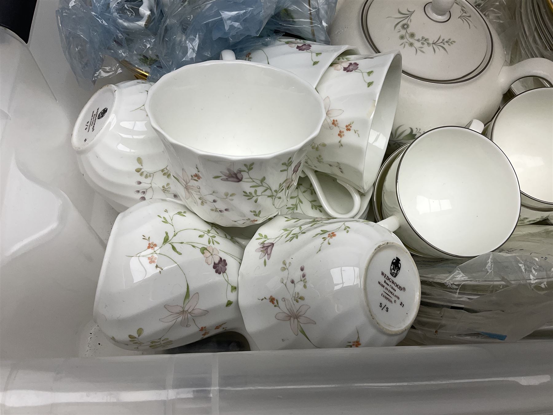 Wedgwood Westbury pattern tea set; another Wedgwood floral patterned tea set; and an Elizabethan rose pattern tea set.