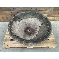 Large mid century tapering concrete planter