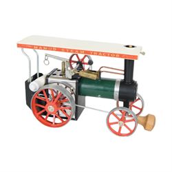 Mamod TE1A Steam Tractor live steam engine, in black, red and green finish, boxed 