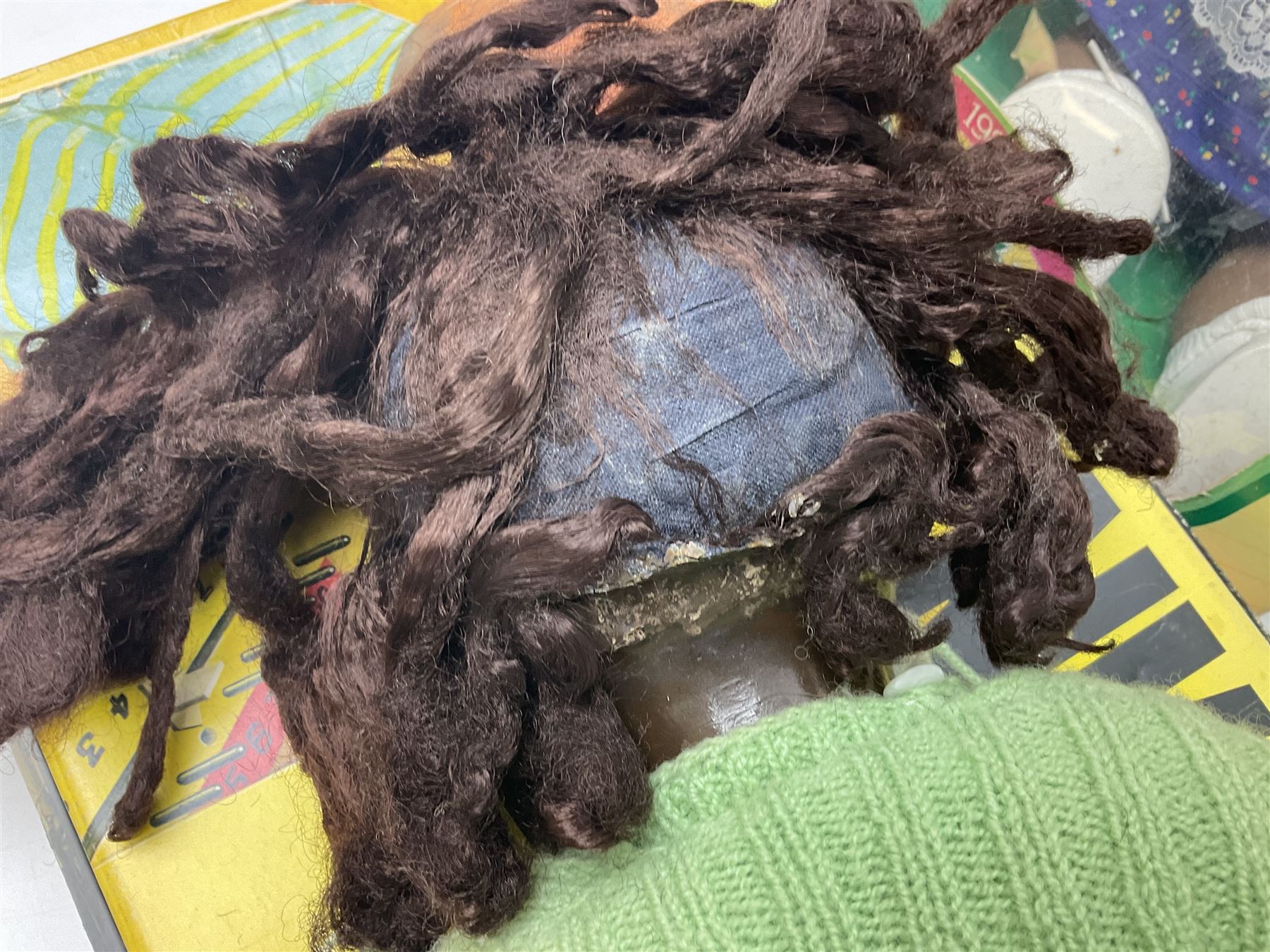 Ideal 'Tank Command' battle action game; boxed; Kay 'Pin Football' bagatelle game; Coleco Cabbage Patch Kids 'Carita Aleen' doll; boxed with certificate; and Palitoy composition head and body doll; boxed (4)