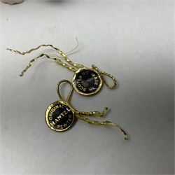 Seven Hantel miniature articulated pewter teddy bears, including bride and groom 