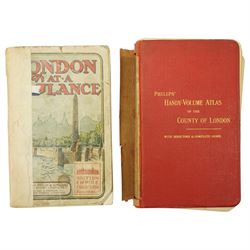 'United Nations Map of the World' - a folding map by L.G.Bullock published by John Bartholomew 1948, 'London at a Glance' booklet, souvenir of The British Empire Exhibition 1924, Bacon's large print folding map of London, Ward Lock London guide book and other guides to London, Paris and Berlin 