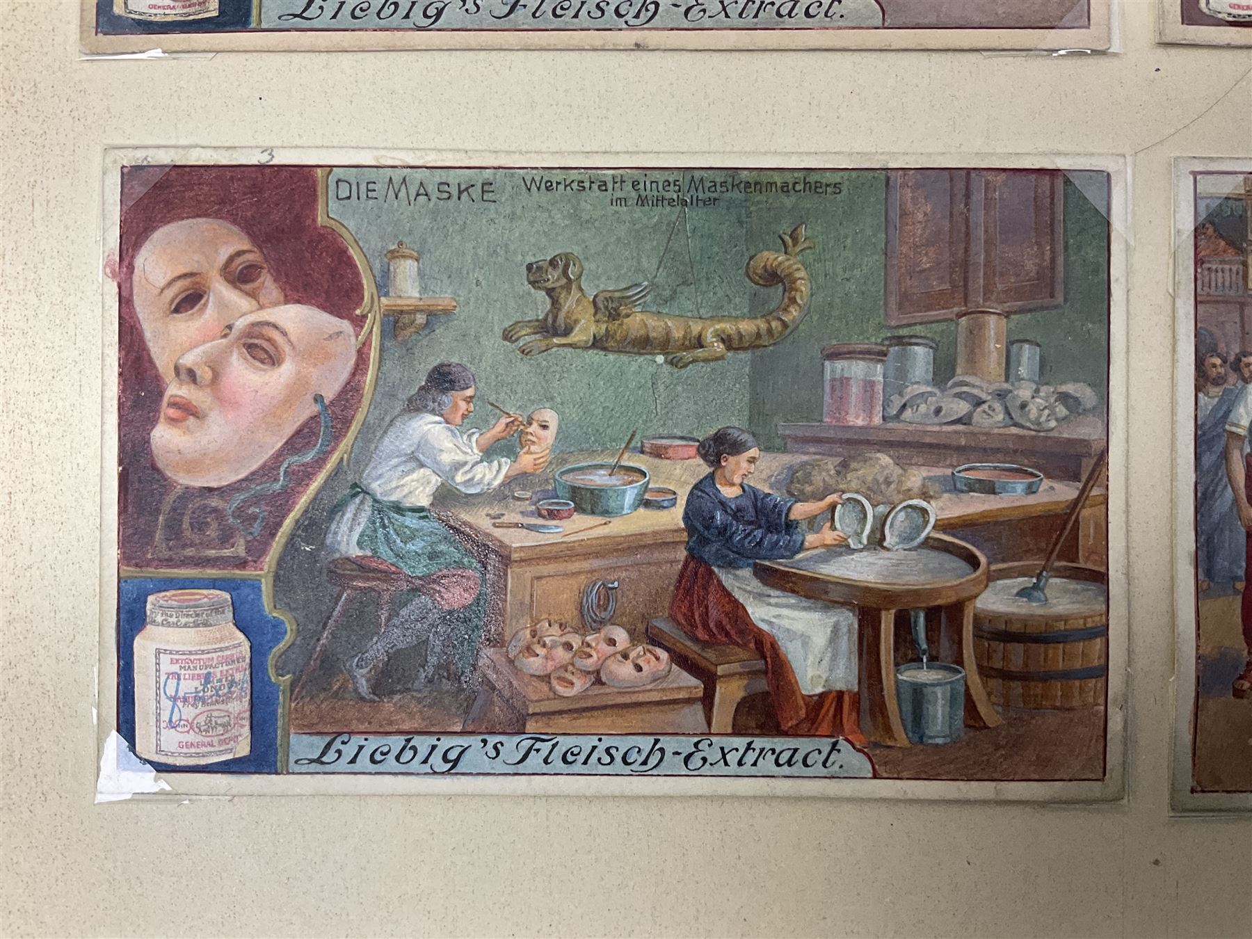 Six original Liebig watercolour illustrations:  'Le Masque' 1912