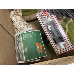 Large quantity of toy railway collectables, to include Faller ‘Hit Train’ boxed sets 3706, 3732, 3753; Lima automatic car unloader, quantity of track and accessories, etc in two boxes 