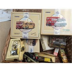 Three Corgi Commercials diecast vehicle sets and a collection of other diecast cars, including Matchbox, Tomy, etc