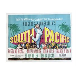 British quad film poster for Rodgers & Hammerstein's musical 'South Pacific', printed by W.E. Berry Ltd Bradford 76 x 101cm (folded)