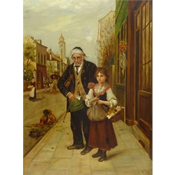 F Harvey (19th/20th century): Violist with Young Girl, oil signed and dated 1889, 59cm x 44cm  