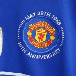Manchester United Nike blue 40th anniversary shirt, European Cup Final programme Manchester United against Bayern Munich 1999 and other Man. Utd. programmes etc